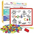 Wembley Fun with 3 in 1 Magnetic Alphabets for Kids Learning with Number Brain Game Activity Toys for 3 4 5Years Old | Fridge Magnet Educational ABCD Toys for Kids with White Board Duster & Sketch Pen