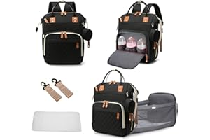 EHOTER Baby Wickeltasche Baby Wickelrucksack mit Wickelstation Mutter Rucksack Reise Tragbar Wasserdicht 3 in 1 Faltbare Baby Windelrucksäcke mit Multi Taschen