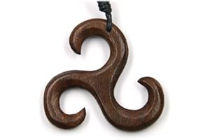 Drachensilber Triskelion Schmuck aus Holzkeltisch Triskel Kettenanhänger zeitlos natürlich inkl Textilband Holzschmuck