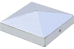 POSTSAVER Metal Pyramid Fence Post Caps - Fits 4x4” Posts - Galvanized Steel, Weather Resistant, Protects Posts, Pre-Drilled Screw Holes for Fast, Easy Installation