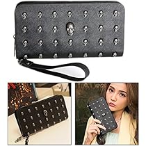 Borsa A Tracolla Gotica Con Teschio E Borchie – In Pelle PU, Piccola E Leggera, Con Catena (Nero, Verde, Blu, Grigio) - 2