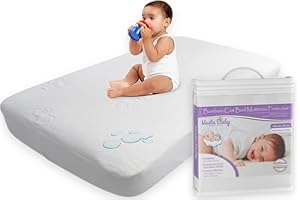 ‎VESTA BABY Vesta Baby Premium Kinderbett Matratzenschutz 140 x 70 cm - Geräuschlos wasserdichte Padabdeckung Spannbetttuch Natürlicher Bambus Leiser Topper für Säuglinge und Kleinkinder Kinderbett Babybett