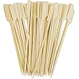 DEERA 4 INCH Wooden Gun Stick SKEWERS Paddle SKEWERS Barbeque SKEWERS BBQ Stick for Outdoor Dining-Pack of 50