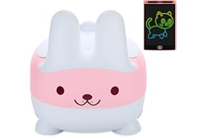Amfabilæ Vasino per Bambini WC con tavoletta grafica, Simpatico Coniglietto, Vasino per Bimbi Portatile da Viaggio Comodo, con Seduta Ergonomica, Mini Vasetto Per Educazione alla Toilette(rosa shabby)