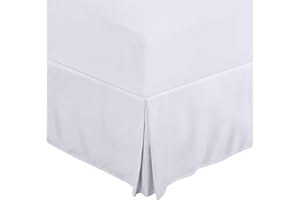 Utopia Bedding - Valance Sheet Double - OEKO-TEX Certified - Soft Brushed Polyester - Microfiber - Pleated - Fits Under the Mattress - Base Bed Skirt with a Drop of 40 cm (White)