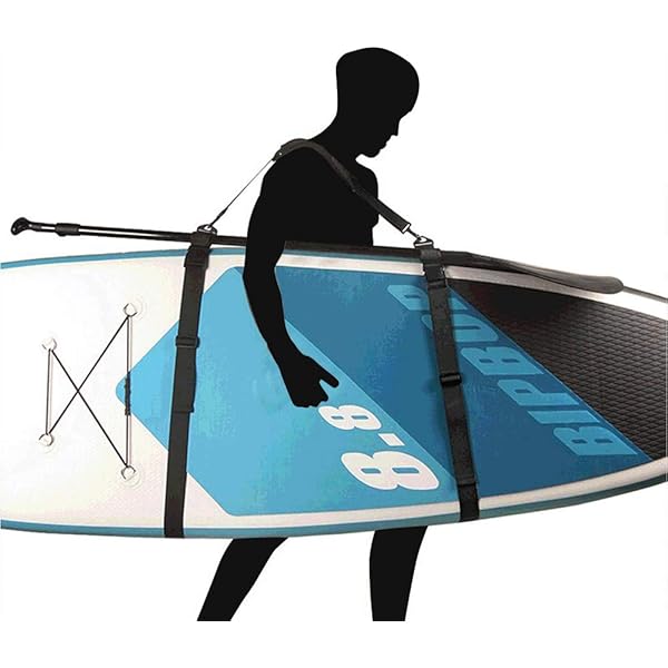 WOUMON Sangle Transport Paddle, Sup Bandoulière Réglable, Sangle D'épaule Pour Kayak, Longboard, Planche De Surf, Paddleboard, Canoë (Noir