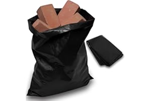KAPCO 80L Rubble Bags Heavy Duty Large 25 Pack – Strong Black Rubble Sacks - 400 Guage (100 Micron) | 30KG+ Load | 20” x 30” Builders Refuse Bags for Garden, Construction, DIY, Home – Tear Resistant