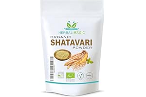 Herbal Magic's Organic Shatavari Root Powder(Asparagus racemosus)-Prized Herb in Ayurveda-Plant of 100 Roots superfood Combi with Milk& Honey - Free from Fillers&Preservatives-100g