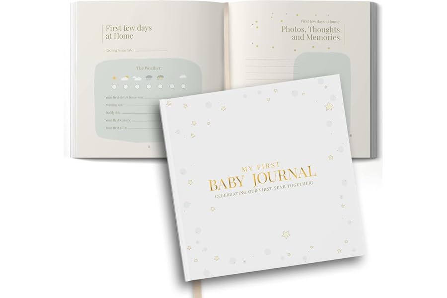 Tiny Trees® Baby Memory Book & Journal – First Year Keepsake Album, Baby Milestone Book & Scrapbook | Newborn Memory Book for Boy or Girl - Great Gift