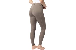 HORZE Dea Legging d'équitation Femme, Pantalon d'équitation avec Poche pour téléphone Portable, Passants de Ceinture, Fond intégral