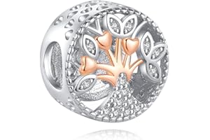 NBSAMENG Arbre de la vie Charme,Bijoux femme,Pendentif Charm,Pendentif avec Breloques,en Argent Sterling 925 avec 5A Zircone,Compatible pour Pandora & Européen Bracelets