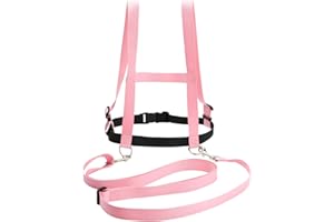 Granvoo Pferdeleine Spielen für Kinder, Sicherheitsgeschirr Kinder, Pferdegeschirr Spielen Verstellbarer, Baby Anti-verloren Gürtel, Kinderschutzgurt Mädchen Jungen für Skifahren Spielen Trab (Rosa)