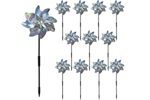 Anyingkai Mulino a Vento Repellente per Uccelli,Repellente per Uccelli Girandole,Allontanare Gli Uccelli,Dispositivo di Controllo Riflettente,Mulino a Vento Riflettente (12)