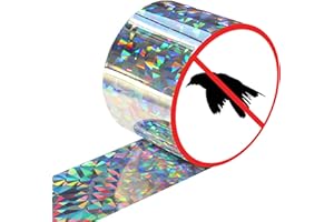 JOKILY Vogelabwehr Vogelband 80m x 4.8cm, Reflektierendes Vogelabwehrband Reflexion Reflektorband zur Vogelabwehr, Vogel Abweisend Band für Abschreckung Vogel, Protect Häuser Gärten und Höfe