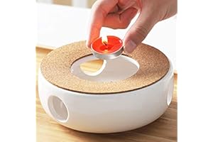 ‎ANNVCHI Stövchen, Stövchen für Teekanne, Teekannen Porzellan, die Heizung Besteht aus Keramik und die Ringwand ist Hohl Geschnitztes Design, was für die Wärmeerhaltung von Tee und Kaffee Geeignet ist
