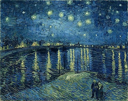 Spiffing Prints Vincent Van Gogh - Starry Night over the Rhone, 1888 - Large - Semi Gloss Print Vintage Wall Art Poster Picture Giclee Artwork Modern Contemporary & Fine Art Print