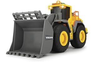 Dickie Toys 203723003 VOLVO Spychacz Oficjalny licencjonowany pojazd budowlany do piaskownicy 23 cm, Światło i dźwięk, ładowarka zabawka dla dzieci od 3 lat