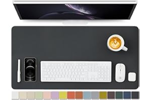 HOMIEAZICOZI Leder-Schreibtischunterlage – rutschfeste PU-Schreibtischunterlage und Mauspads für Büro und Zuhause – Schreibtisch-Organisation und Zubehör (Schwarz,80cmx 40cm)