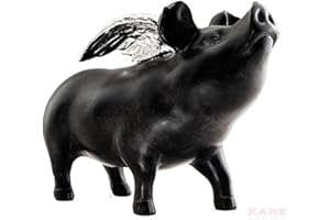 Kare Design Hucha Rockstar Pig, negra, hucha, cerdito, hucha, salón, 17x23x10cm