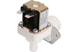 HONGZER Electrovanne, Electrovanne pour Machine à Glaçons, AC 220V N/C Normalement Fermée, électrovanne en Plastique pour Contrôle D'entrée D'eau, Isolation de Classe E, Filetage 3/4