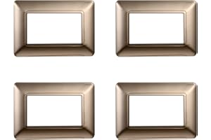 ZOREI 4 Pezzi Placche Compatibile Con Bticino Matix, Placche In Plastica (3 Posti/Moduli,Bronzo)