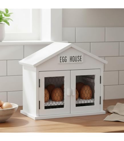 Panier à œufs En Bois Maison Des Cadeaux - Range 6 œufs - Style Ferme & Marché - Parfait Pour Cuisine Rustique
