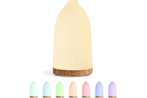 SALKING Essential Oil Diffuser, 100ml Aromatherapy Diffusers with Adjustable Mist Mode Timer Setting, Ultrasonic Cool Mist Humidifier for Essential Oils with 8 LED Colour Light, for Office Home