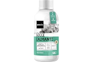 ANIMIGO Calmante per Gatti e Cani 100ml, con Vitamina D3, B3, B6, E, Zinco, Taurina e L-Triptofano, Gocce Calmanti per Cani e Gatti in caso di Solitudine, Rumori, Viaggi, Visita Veterinaria e Toelettatura
