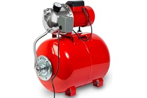 EBERTH Bomba de agua doméstica 3600L/h, 5bar, 750W, presostato para funcionamiento automático, Depósito de 50L acero pintado, autocebante, altura de aspiración 9m, altura de impulsión 40m