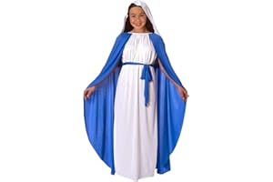 Morph Vestito Maria Vergine Bambina, Vestito Madonna Bambina, Costume Maria Vergine Bambina, Costume Vergine Maria Bambina, Vestito Maria Bambina L
