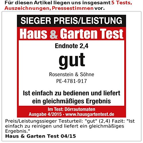 Rosenstein & Söhne Dörrautomat DH-25 mit 5 Dörr-Einsätzen - 5