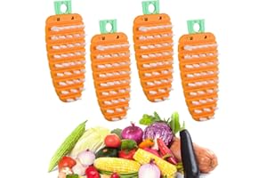 HUOANPO 4PCS Vegetable Brushes - Potato Scrubber, Carrot Shape Fruit Brush | Kitchen Scrubber for Carrots, Potatoes and Sink Cleaning