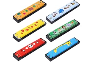 WUSJCOF 6 Pièces Harmonica Enfant Anniversaire Cadeau Fête Jouet Musical Remplissage de Sacs Surprise