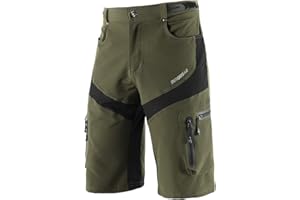 BERGRISAR Men's Cycling Shorts MTB Mountain Bike Bicycle Shorts Zipper Pockets 1806BG