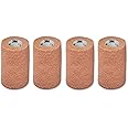3M Coban Self-Adherent Wrap 1584, 4 inch x 5 Yard (100mm x 4,5m), Non-Sterile, Tan (Set of 18/EA) (Fоur Paсk)