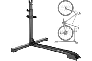 WilTec Soporte de Suelo para Bicicleta de Acero Negro Altura Independiente aparcabicicletas