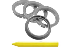 RKC 4X Anelli di centraggio Grigio Chiaro 63,3 mm x 54,1 mm + 1x Pastello per Gomma e Pneumatici in Verde Prodotto in Germania