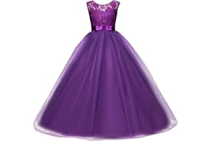 IBTOM CASTLE Vestido de niña de flores para la boda Niños Largo Gala Encaje De Ceremonia Fiesta Elegantes Comunión Paseo Baile Pageant Damas De Honor Coctel Vacaciones Noche De Princesa Tutu Cumpleaños Fotografía