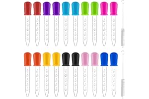 UILYNIU 20 PCS Cuentagotas Líquido con 2 Cepillos de Limpieza Silicona y plástico Ojo Cuentagotas Pipetas 5ML Líquido Cuentagotas Pipeta Medicina Transferencia Cuentagotas Pipetas (22 PCS)