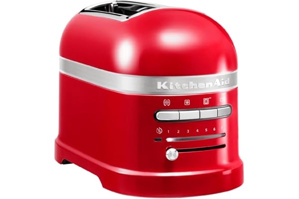 KitchenAid Grille pain pour 2 tranches - Artisan - 7 niveaus de brunnage et fonction décongélation - Vintage design - 2 Large fentes - Toaster avec porte-sandwich - Rouge empire