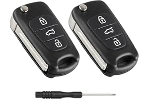 Kesiku 2 Stück Hyundai Schlüsselgehäuse für Hyundai i20 i30 i35 iX20 iX35 Kia Picanto Sportage Ceed Rio Soul Fernbedienung, Hyundai IX35 Schlüssel, 3 Tasten Autoschlüssel I30 mit Schraubendreher