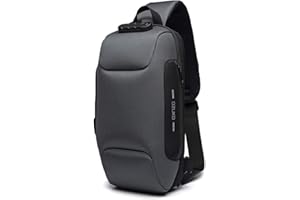 OZUKO Sling Cross Body Backpack, USB Anti-Theft Men's Chest Bag Casual Shoulder Bag