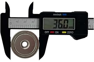 Imanes de Neodimio Alizones con Orificio para Tornillo (A36 mm, 3 pcs) | Imanes Redondos Súper Fuertes para Bricolaje y Organización