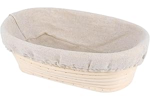 KAXENIG Panier À Levain, Panier À Pa-in Avec Doublure, Panier De Cuisson Ovale Au Levain, Panier Banneton Brotform En Rotin Pour Pa-in Et Levain, Outil Pour Pâte À Pa-in, Farine, Levain