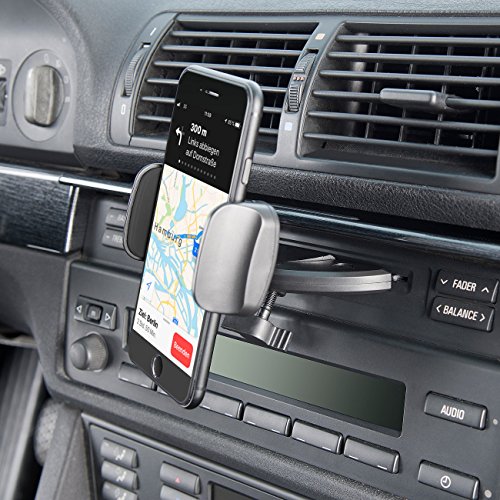 Lescars CD Slot Halterung: Kfz-Smartphone-Halterung fÃ¼r CD-Laufwerk, mit Kugelgelenk, 60-90 mm (CD Schacht Halterung)
