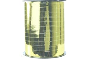 Clairefontaine 602075C - Une bobine de Ruban Bolduc Métallisé - 250mx7mm - Or - Ruban décoratif cadeau, DIY, Emballage Cadeau