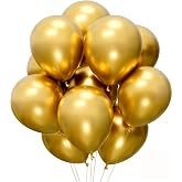 Balon Parlak Metalik Helyum Balon 10 Adet (GOLD)