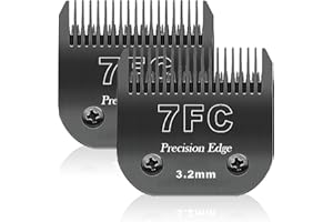 BESTBOMG Cuchilla de repuesto para aseo de perros, compatible con las series Heiniger/MOSER Max45 /Andis/Oster A5/Wahl 10KM Series Recortadora para perros, tamaño 7F 1/8" (3,2 mm), longitud de corte, 2