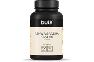 Bulk Ashwagandha KSM-66 Capsules, 500 mg, Pack of 30, 30 Servings, Packaging May Vary