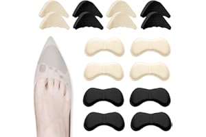 ‎CUHZA CUHZA 8 Paar High Heel Cushion Pads, Fersenpolster für zu große Schuhe, Schuhpolster, Komforteinlegesohlen, Schuhfüller inkl verstellbaren Zehenfülleinsätzen Fronteinlagen, Passt in fast jeden Schuh